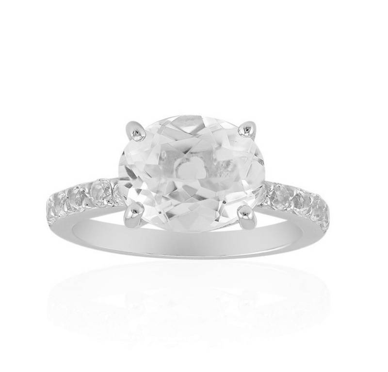 Cavill Silberring Weißer Topas-Silberring 3,19 ct Ovalschliff, 925 Sterling Damen (1-tlg) von Cavill