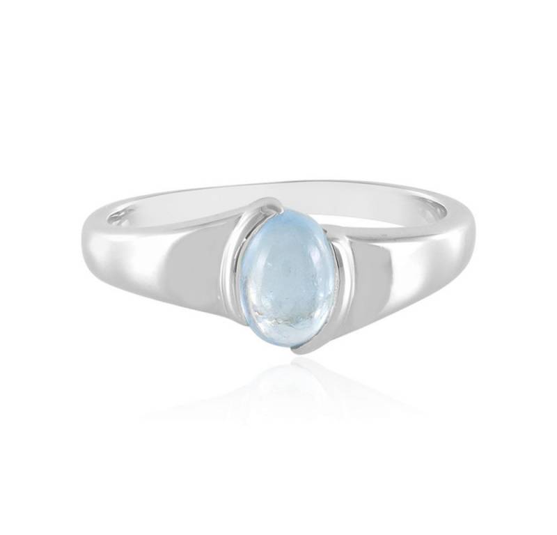 Cavill Solitärring Cavill Ring 0,84 ct Aquamarin, 925 Silber platin, Damen-Echtschmuck (1-tlg) von Cavill