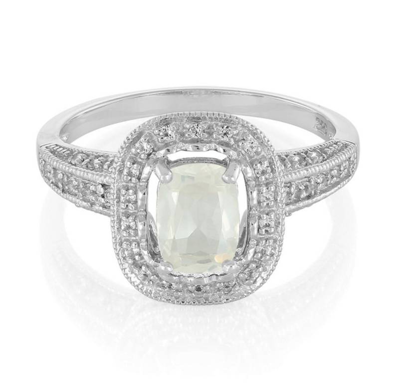 Cavill Silberring Cavill Ring Sterlingsilber 0,6 ct Orthoklas & 60 weiße Topase Pavé (1-tlg) von Cavill