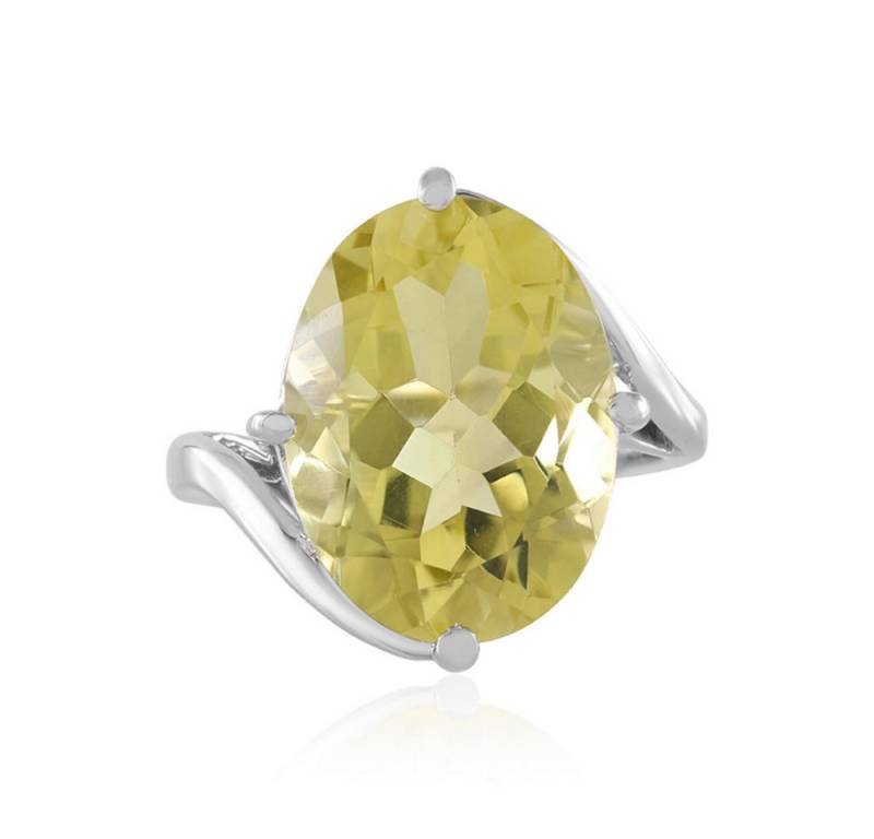 Cavill Solitärring Cavill Ring 7,577 ct Ouro Verde Quarz, oval, Silber plattiert, Damen (1-tlg) von Cavill