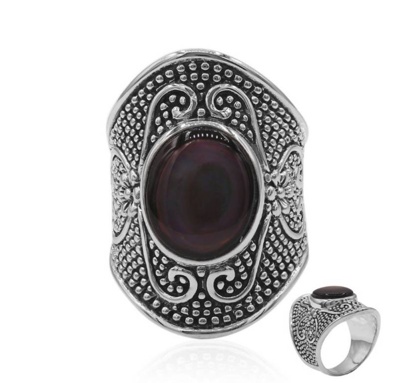 Cavill Solitärring Perlmutt 925 Sterlingsilber Ring Damen Vintage Ovalschnitt 12x10 mm (1-tlg) von Cavill
