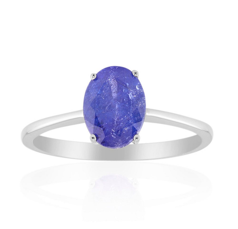 Cavill Solitärring Cavill Ring Tansanit 2,04 ct Oval Silber 925 Platiniert Damen Schmuck (1-tlg) von Cavill