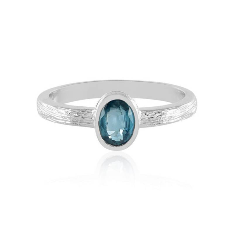 Cavill Solitärring Cavill Damenring Petrol-Kyanit 0,88 ct oval 925 Silber blau Gr. 19 (1-tlg) von Cavill