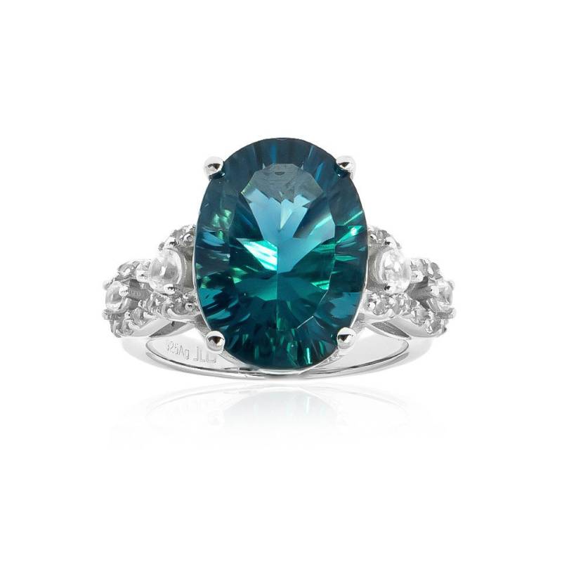 J Classics Silberring Petrolfarbener Fluorit-Silberring von J Classics