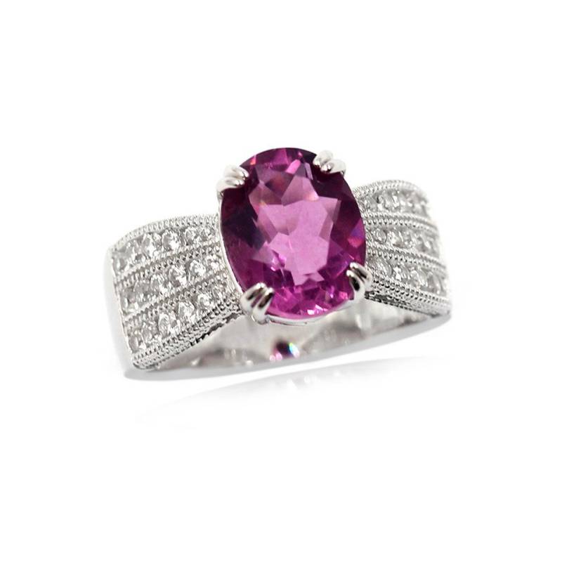 J Classics Silberring Pinkfarbener Fluorit-Silberring von J Classics