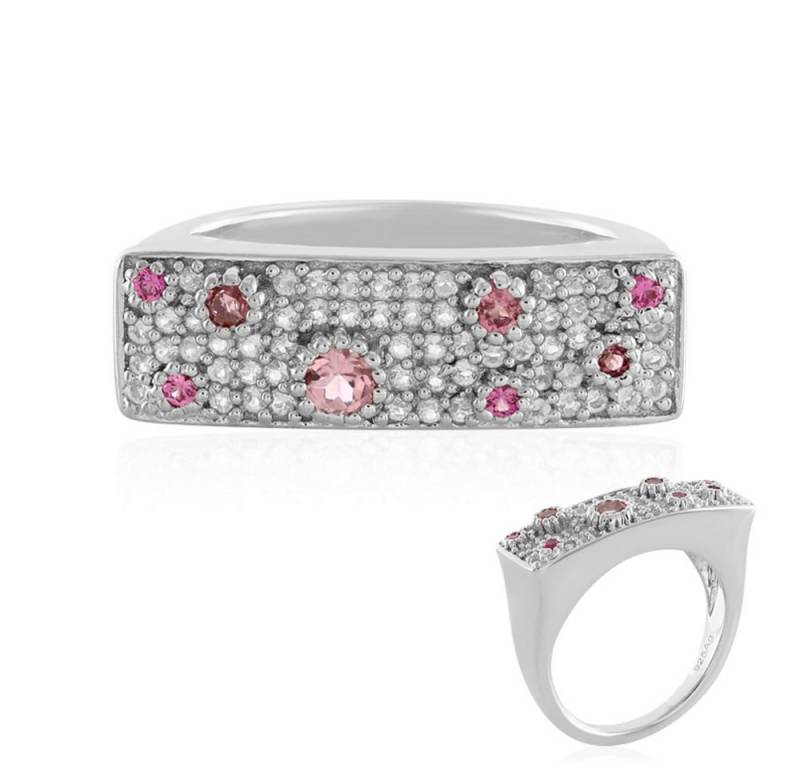 Cavill Silberring Cavill Ring aus 925er Sterlingsilber mit 0,65 ct pinkem Turmalin (1-tlg) von Cavill