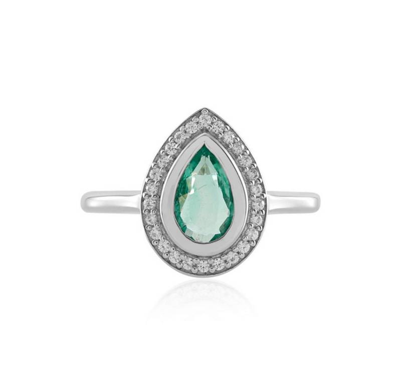 Cavill Silberring Cavill Ring aus 925er Silber mit 0,686 ct Smaragd Tropfen Grün (1-tlg) von Cavill