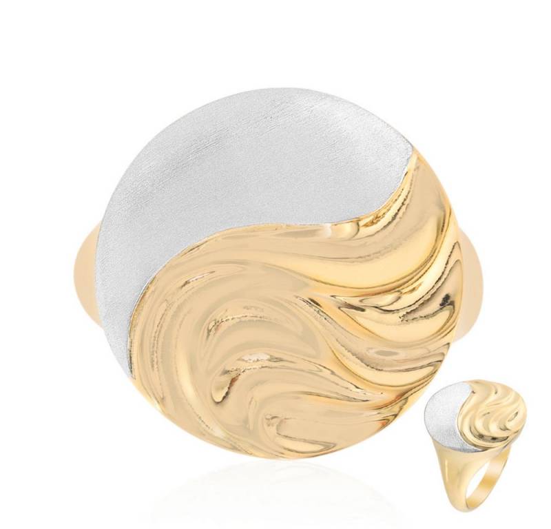 Cavill Silberring Cavill Ring aus 925 Sterlingsilber, vergoldet, Wellen matt 20x18 mm (1-tlg) von Cavill
