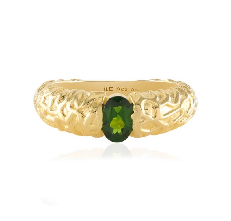 Cavill Solitärring Cavill Ring Sterlingsilber vergoldet 0,389 ct Diopsid grün oval (1-tlg) von Cavill