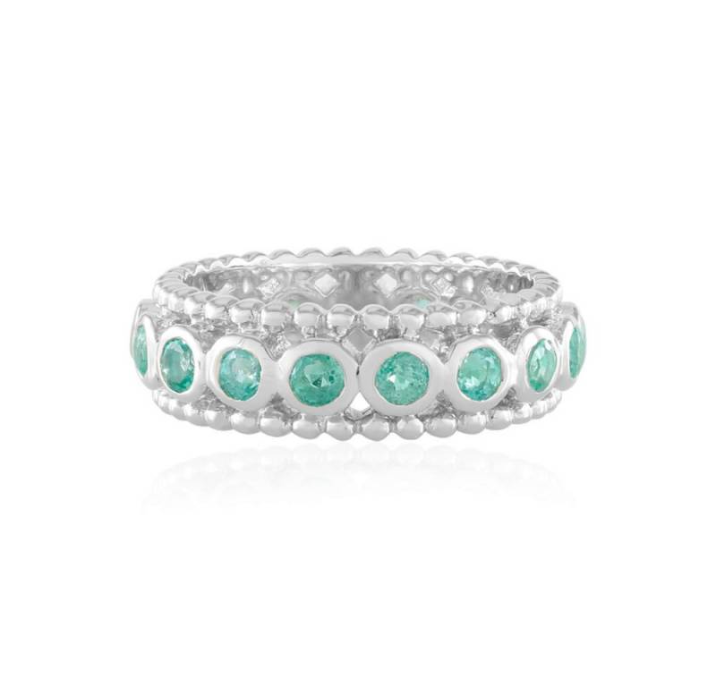 Cavill Silberring Cavill Ring Sterlingsilber platin., 17 russische Smaragde 1,44 ct (1-tlg) von Cavill