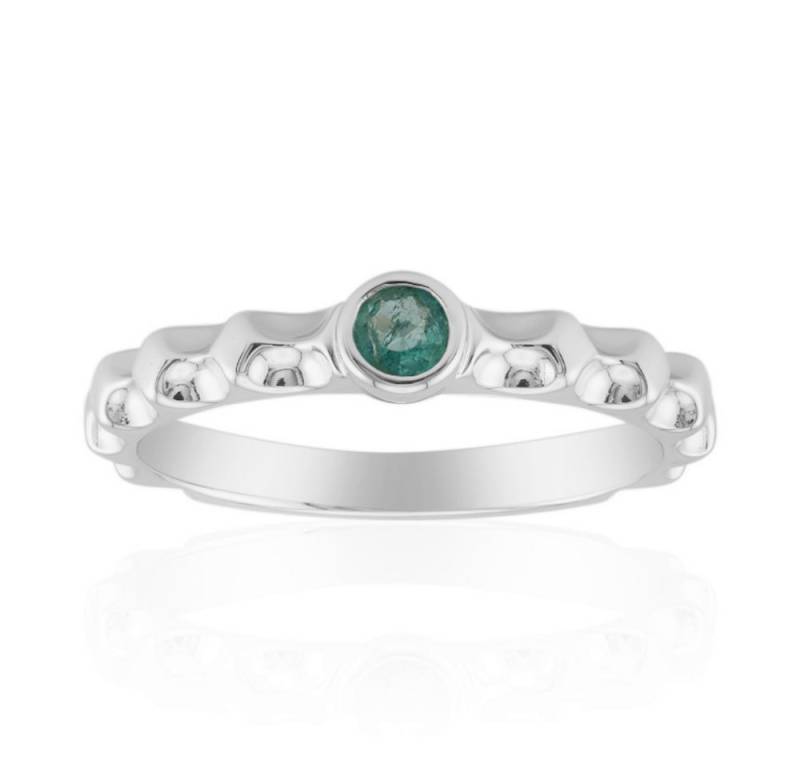 Cavill Solitärring Cavill Ring aus Sterlingsilber, 0,10 ct Smaragd, rund, platin (1-tlg) von Cavill