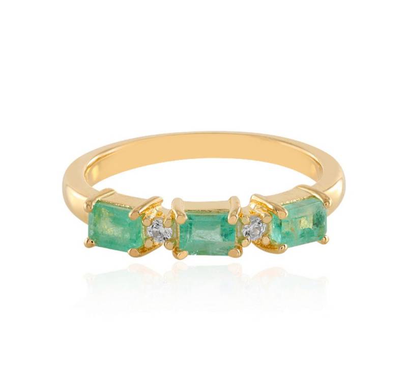 Cavill Silberring Cavill Ring Sterlingsilber vergoldet, 0,61 ct Smaragde, 0,07 ct Zirkon (1-tlg) von Cavill