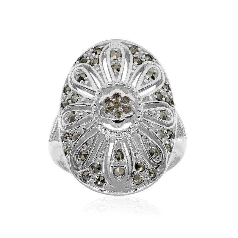 Cavill Diamantring SI1 Argyle Rose Silberring 0,42 ct mit Markasiten, 925 Sterling (1-tlg) von Cavill