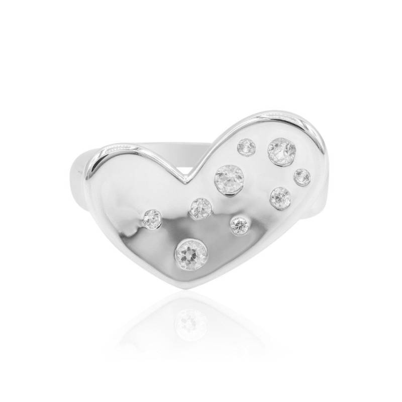 J Classics Silberring Schicker kambodschanischer Zirkon 925 Silber Herz Ring (1-tlg) von J Classics