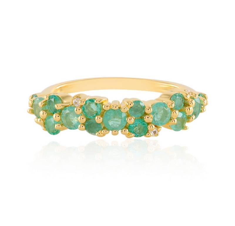 Cavill Silberring Cavill Ring 925er Sterlingsilber vergoldet, 1,14 ct Smaragde grün (1-tlg) von Cavill