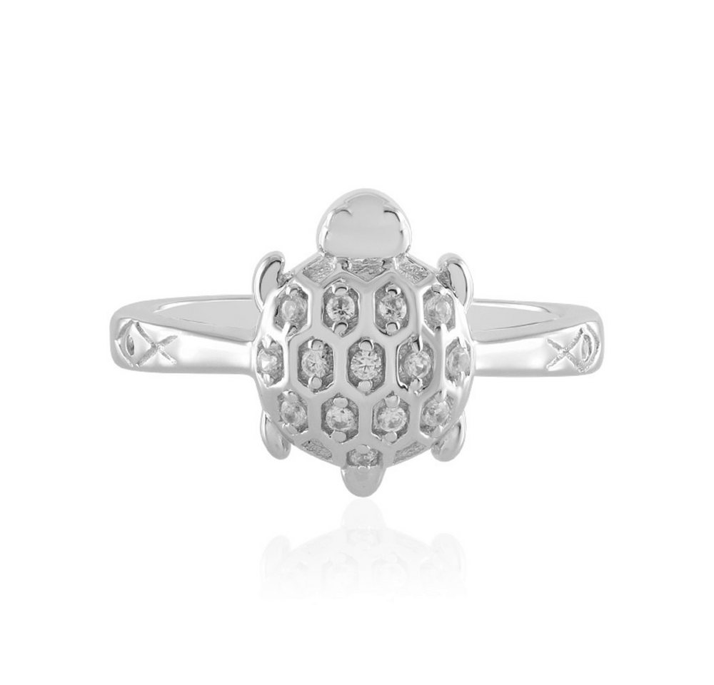 Cavill Silberring Cavill Silberring 925er platin., Zirkon 0,19 ct, Schildkröte (1-tlg) von Cavill