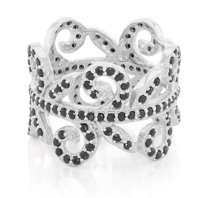Cavill Silberring Cavill Ring Sterlingsilber 1,9 ct schwarze Spinelle, Pavé-Damenring (1-tlg) von Cavill