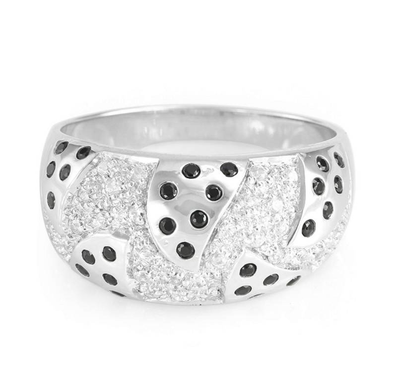 Cavill Silberring Cavill Ring Silber 925 mit 0,75 ct Zirkon Pavé, schwarzer Spinell (1-tlg) von Cavill