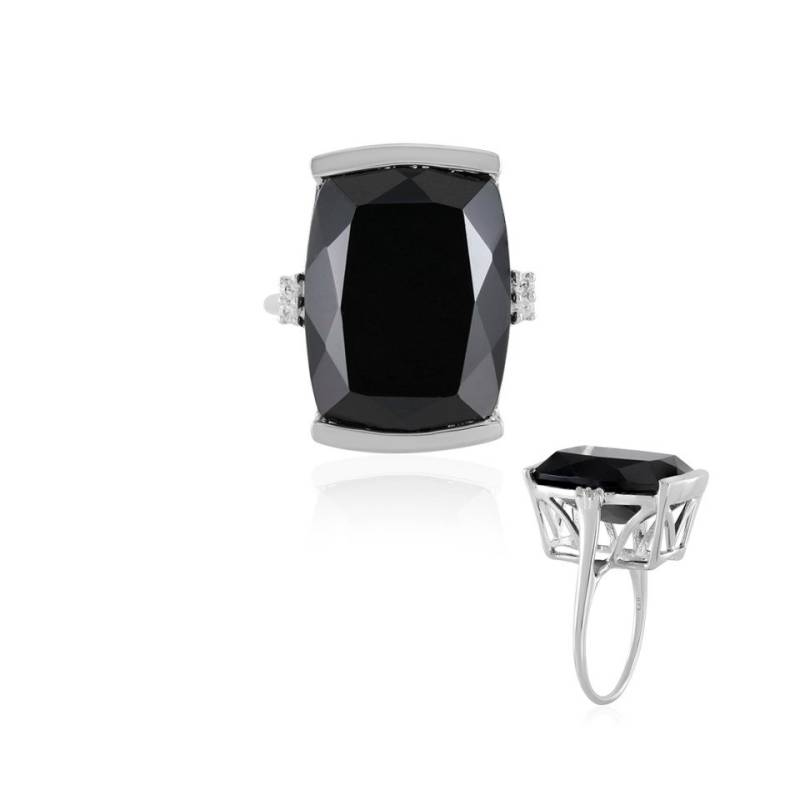 J Classics Silberring Schwarzer Spinell-Silberring von J Classics