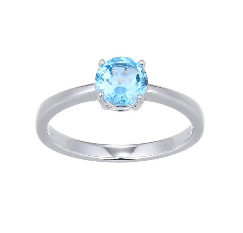 Cavill Solitärring 0,71 Ct Schweizblauer Topas Ring, 925er Sterling Silber, Damen (1-tlg) von Cavill