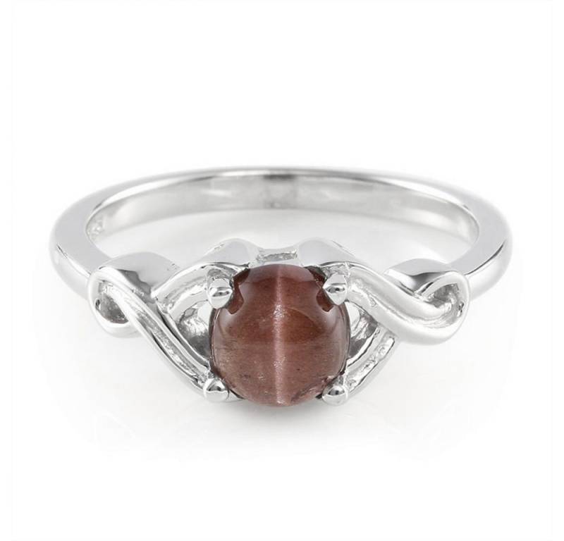 Cavill Solitärring Cavill Damenring 0,94 ct Skapolith Katzenauge 925 Silber Rotbraun (1-tlg) von Cavill