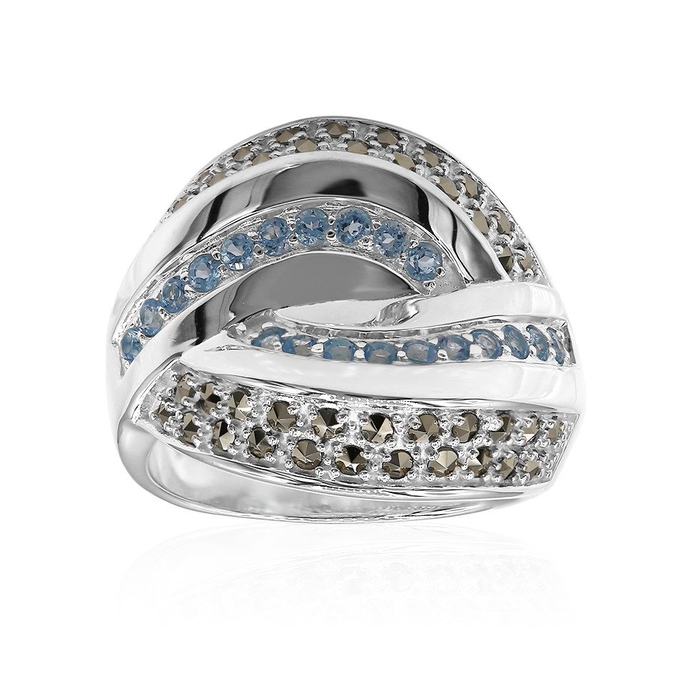 J Classics Silberring Swiss Blue Topaz Silver Ring (Annette classic) (1-tlg) von J Classics