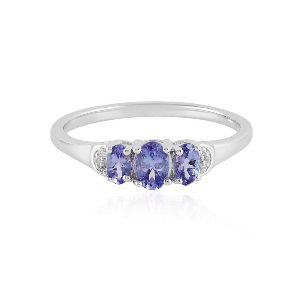 Cavill Silberring Cavill Tansanit 0,99 ct Oval Ring in 925 Silber mit Zirkon Damen (1-tlg) von Cavill