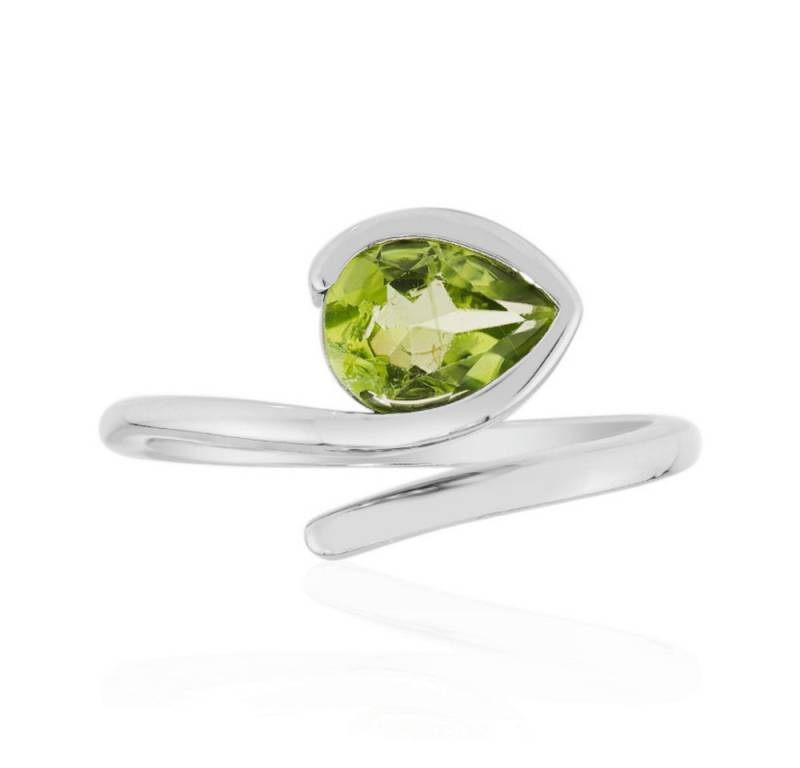 Cavill Solitärring Cavill Peridot Tropfen 0,93 ct Ring Sterlingsilber Platin-Finish (1-tlg) von Cavill