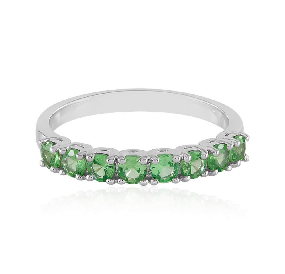 Cavill Silberring Tsavorite Ring 0,97 ct aus Sterlingsilber, platinbeschichtet, grün (1-tlg) von Cavill