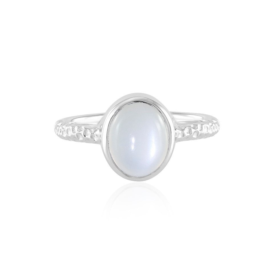 Cavill Silberring Indischer weißer Mondstein Platinplattierter Silberring, 3,529 ct (1-tlg) von Cavill