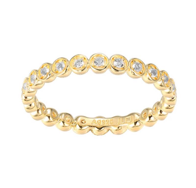 Cavill Silberring Weißer Topas Ring, 925er Silber vergoldet, prong Fassung, elegant (1-tlg) von Cavill