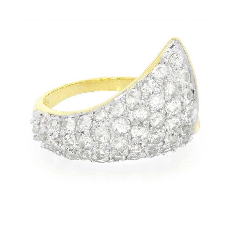 Cavill Silberring Brasilianischer 2,11ct Weißer Topas Goldplattierter Ring, Elegant (1-tlg) von Cavill
