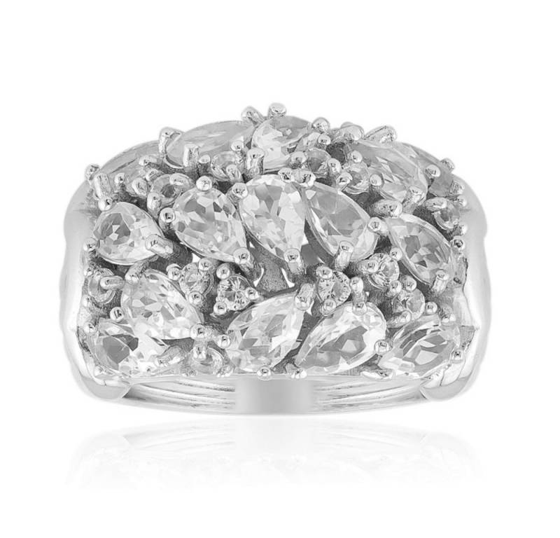 Cavill Silberring Cavill Silberring mit 3,888 ct weißen Topasen Tropfen & Rund (1-tlg) von Cavill