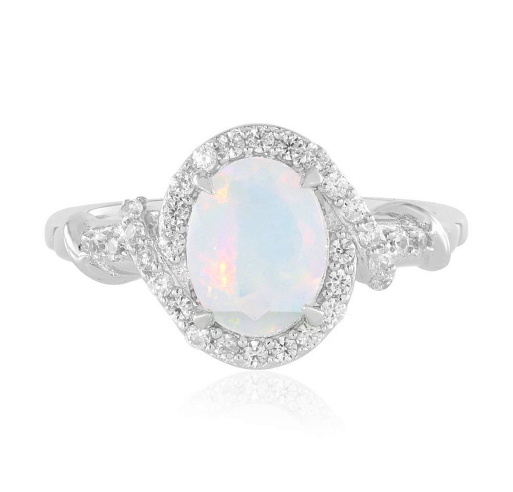 Cavill Silberring Cavill Ring Sterlingsilber plattiert 0,86 ct Welo-Opal Oval Zirkon (1-tlg) von Cavill