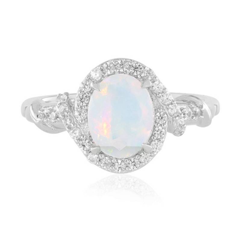 Cavill Silberring Cavill Ring Sterlingsilber plattiert 0,86 ct Welo-Opal Oval Zirkon (1-tlg) von Cavill