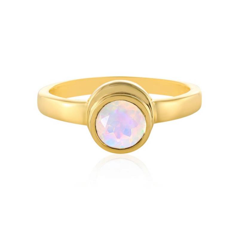 Cavill Solitärring Welo-Opal Ring 0,75 ct, Sterling Silber 925 Gelbvergoldet, Damen (1-tlg) von Cavill