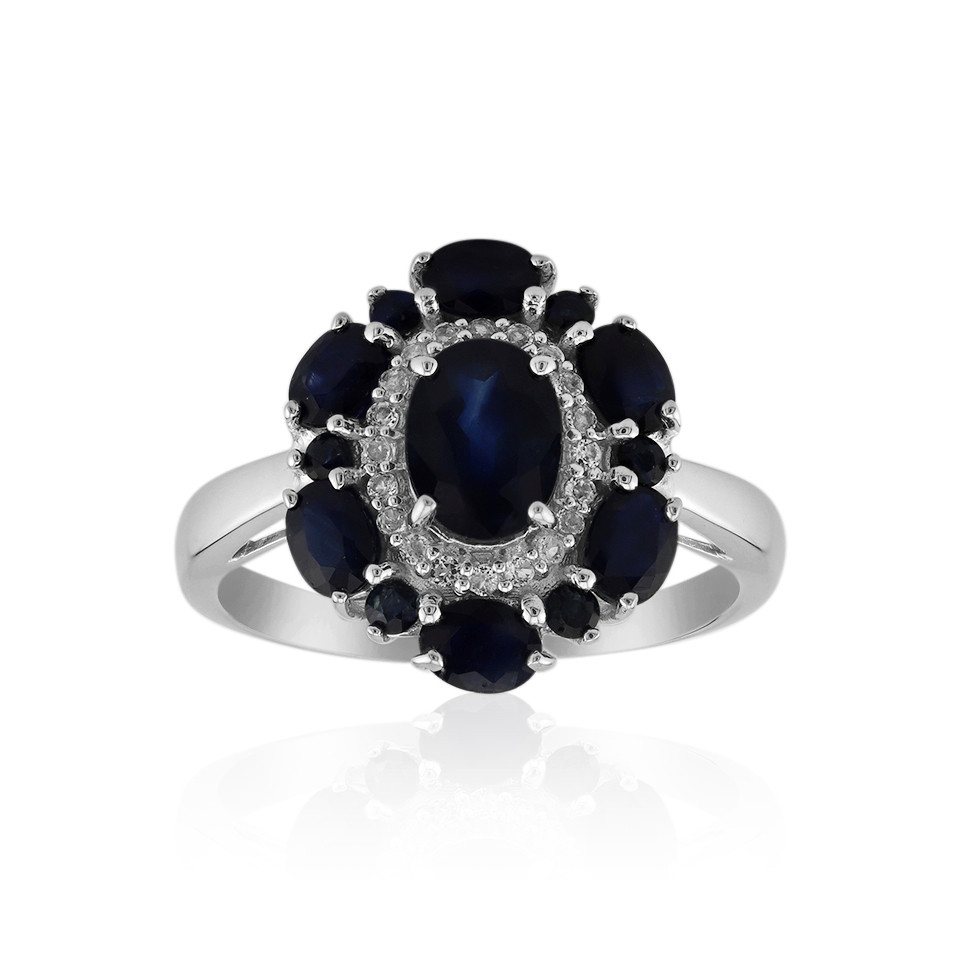 J Classics Silberring Zilveren ring met een Kanchanaburi saffier (1-tlg) von J Classics