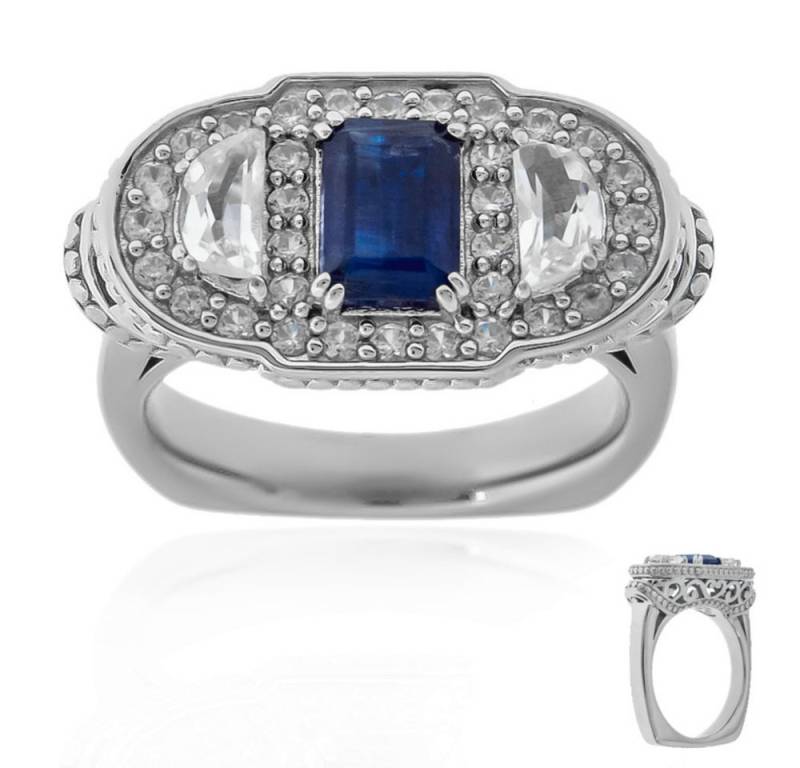 Cavill Silberring Cavill Ring 2,30 ct Kyanit mit Topasen Zirkonen, 925 Silber (1-tlg) von Cavill