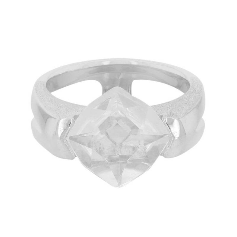J Classics Silberring Zilveren ring met een witte kwarts (MONOSONO COLLECTION) (1-tlg) von J Classics
