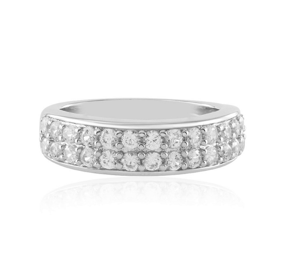Cavill Silberring Cavill Zirkon-Ring 1,28 ct, platiniertes 925er Sterlingsilber, elegant (1-tlg) von Cavill