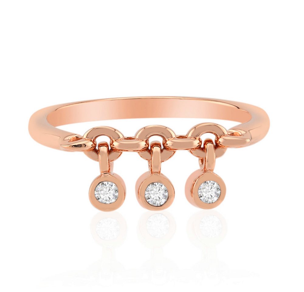 Cavill Silberring Cavill Damen Ring 0,15 ct Zirkon, 925 Sterling Silber roséplattiert (1-tlg) von Cavill