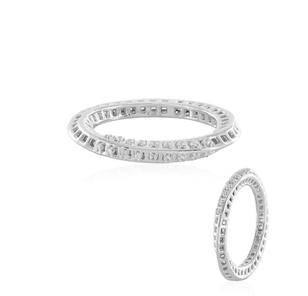 Cavill Silberring Cavill Zirkonring Damen 0,21 ct Zirkone, platiniert, Sterlingsilber (1-tlg) von Cavill
