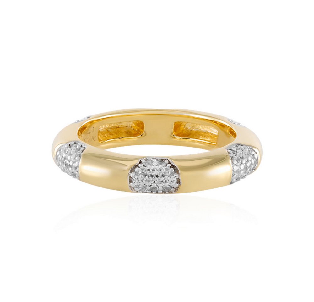 Cavill Silberring Cavill Ring aus 925er Silber, vergoldet, 0,53 ct Zirkon rund (1-tlg) von Cavill