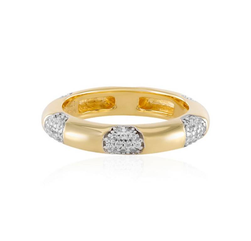 Cavill Silberring Cavill Ring aus 925er Silber, vergoldet, 0,53 ct Zirkon rund (1-tlg) von Cavill