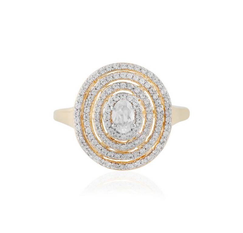 Cavill Silberring Cavill Ring aus 925 Sterling Silber vergoldet, 1,48 ct Oval Zirkon (1-tlg) von Cavill