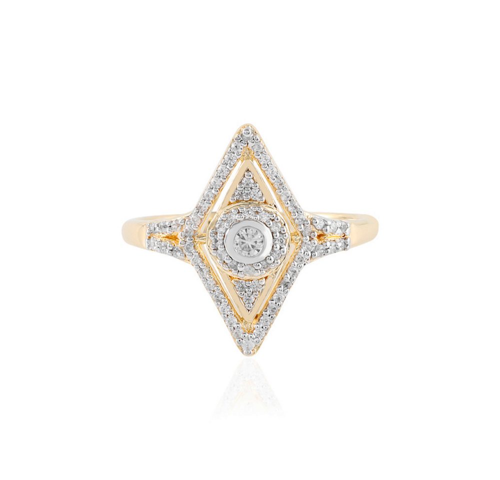 Cavill Silberring Cavill Ring aus 925 Silber, vergoldet, 0,675 ct Zirkone, rhombisch (1-tlg) von Cavill
