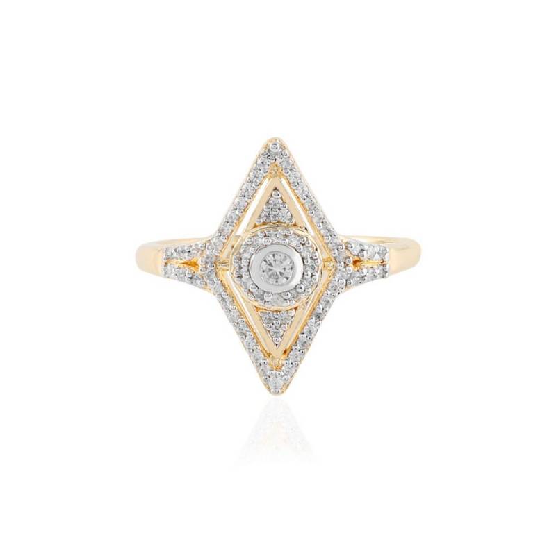 Cavill Silberring Cavill Ring aus 925 Silber, vergoldet, 0,675 ct Zirkone, rhombisch (1-tlg) von Cavill