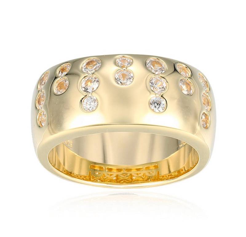 Cavill Silberring Cavill Ring Sterlingsilber, 0,92 ct Zirkon, gelbvergoldet, modern (1-tlg) von Cavill