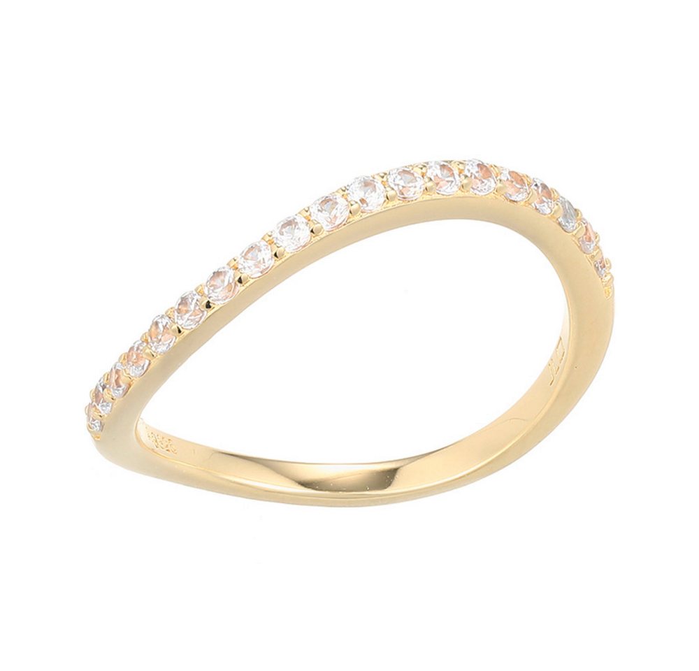 Cavill Silberring Cavill Ring Sterlingsilber vergoldet 19 Zirkone 0,34 ct Damen (1-tlg) von Cavill