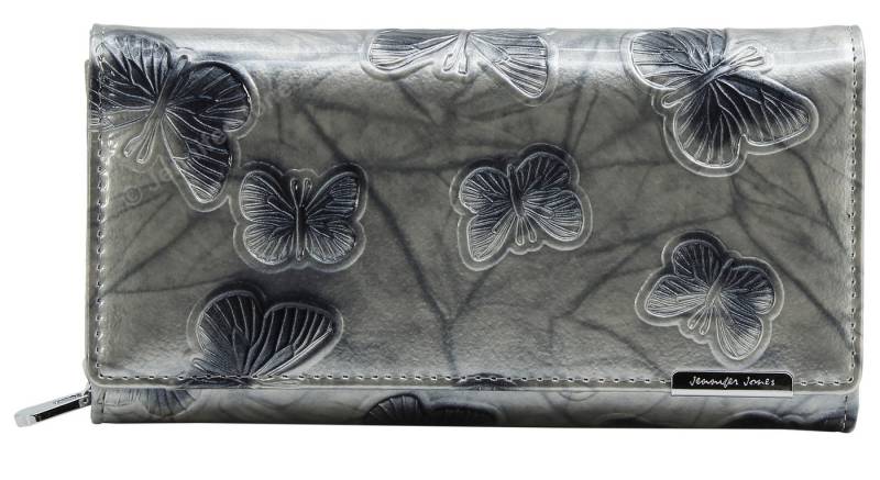 J JONES JENNIFER JONES Geldbörse Damen Groß Modisch Lack-Leder mit Schmetterlings-Motiv RFID-Schutz, mit modischem Schmetterlings-Motiv von J JONES JENNIFER JONES